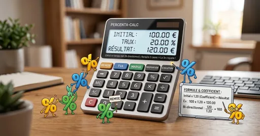 calculatrice de pourcentage montant initial taux puis résultat