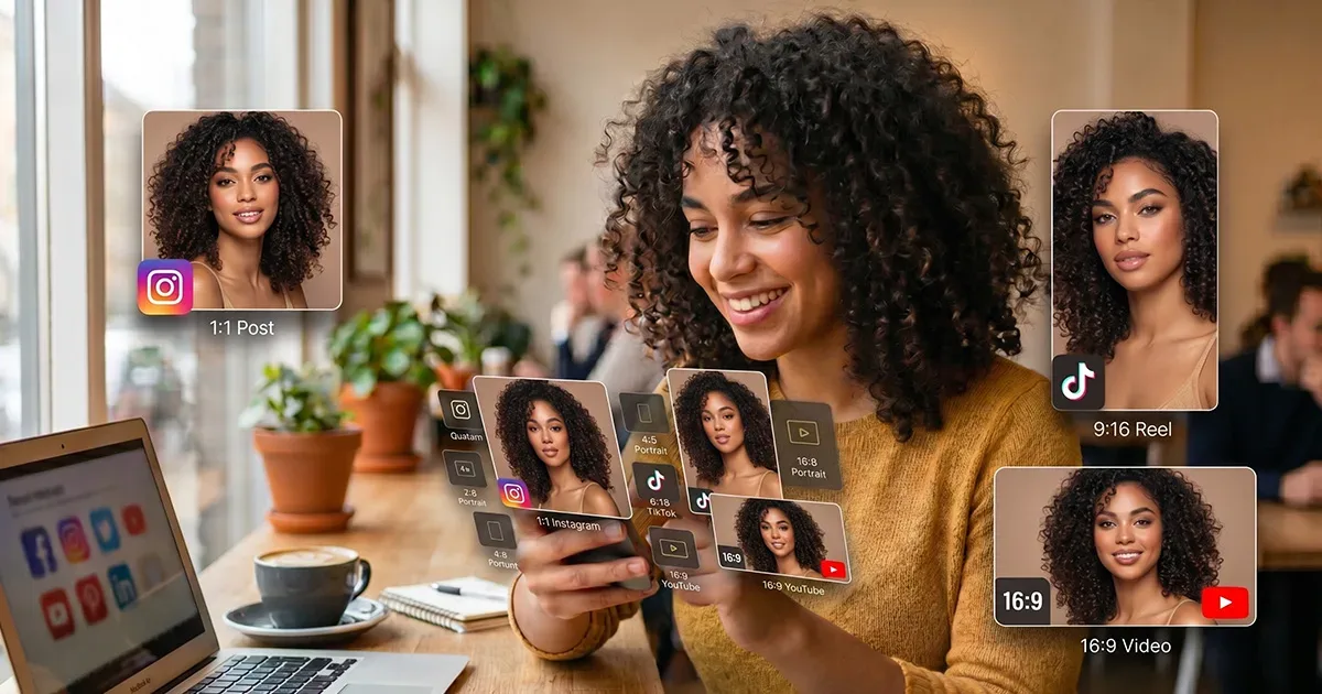 recadrage automatique d’une photo en plusieurs formats pour Instagram TikTok et YouTube