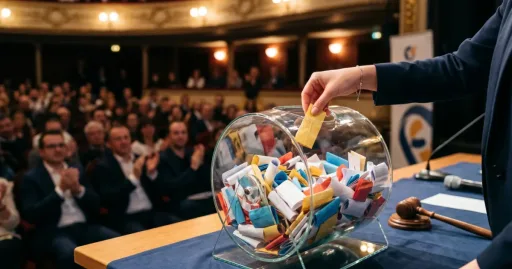 Tirage au sort de petit papier avec le prénom des personne