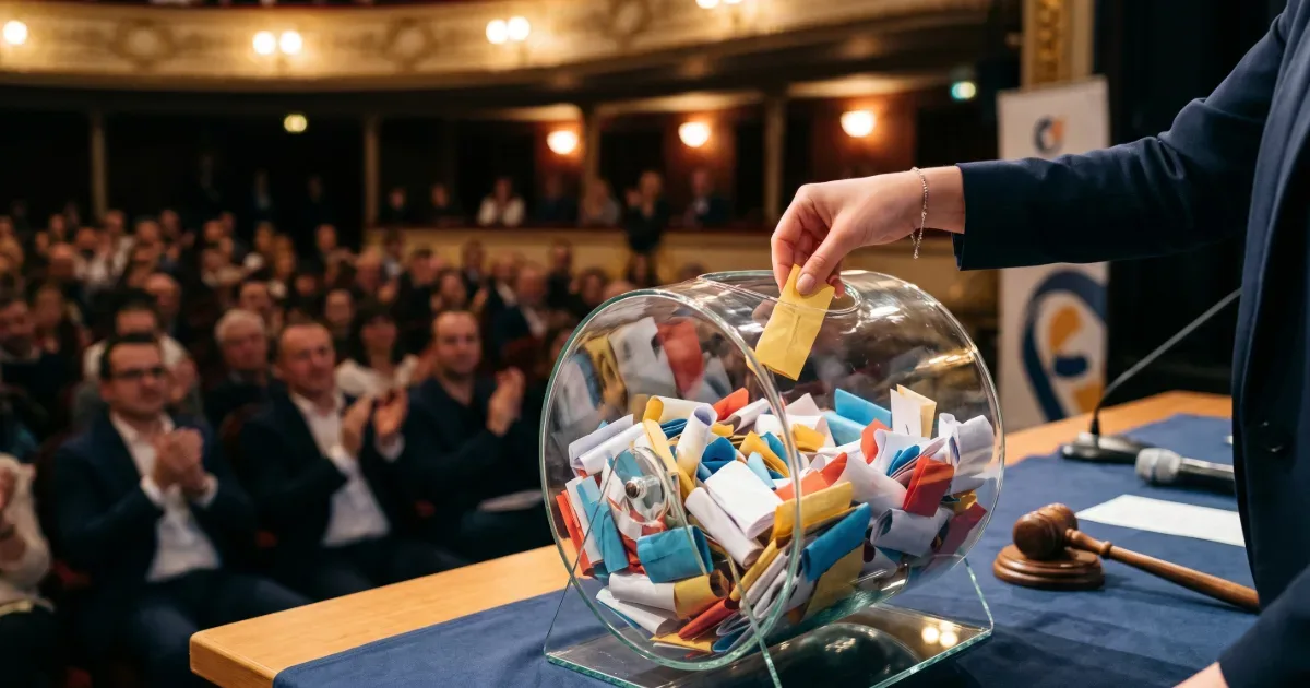 Tirage au sort de petit papier avec le prénom des personne