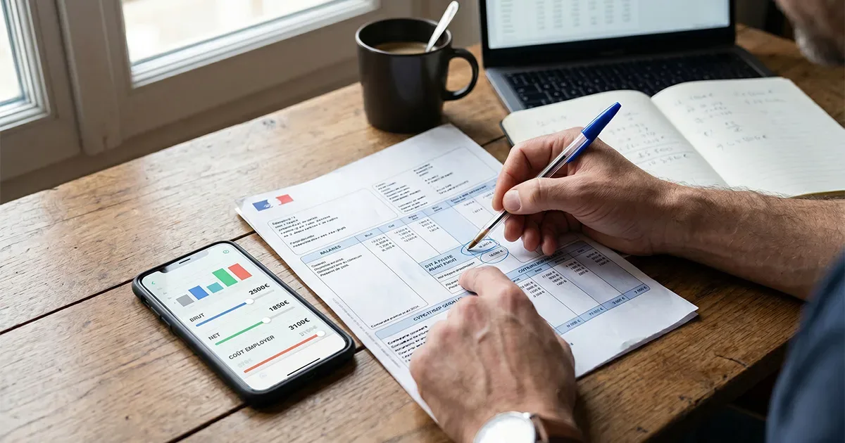 Travailleur qui étudie sa fiche de paie pour demander une augmentation de salaire