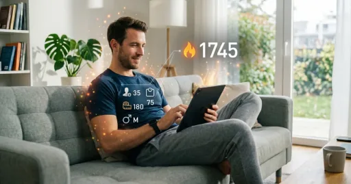 Un homme vérifie son Métabolisme de base pour comprendre son corps et l'aider à mincir ou prendre de la masse